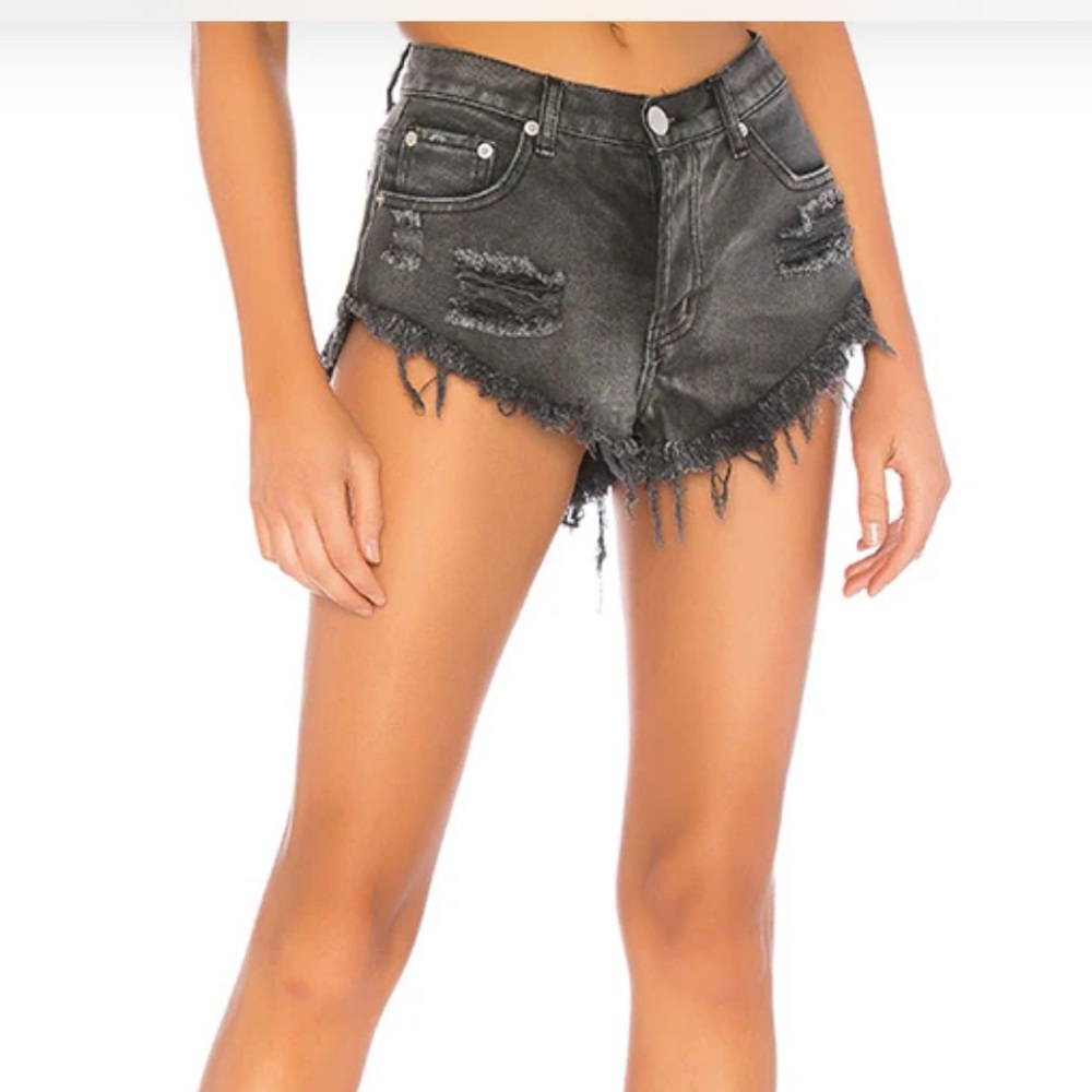 Superdown Black Denim Shorts
